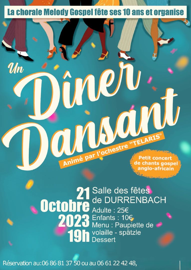 Dîner dansant organisé par la chorale Melody Gospel