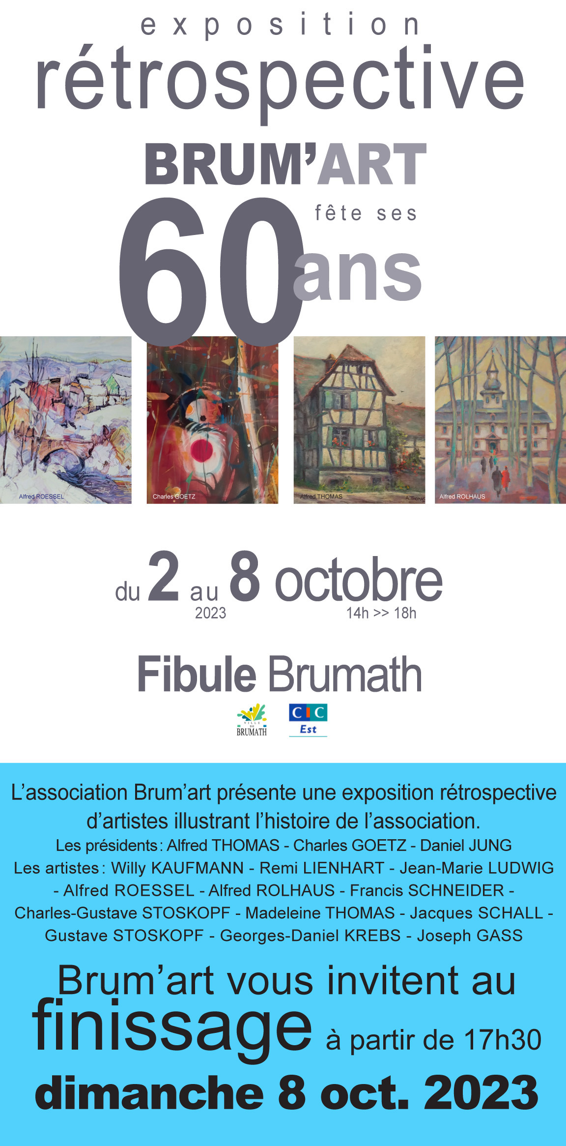 Exposition rétrospective BRUM’ART fête ses 60 ans