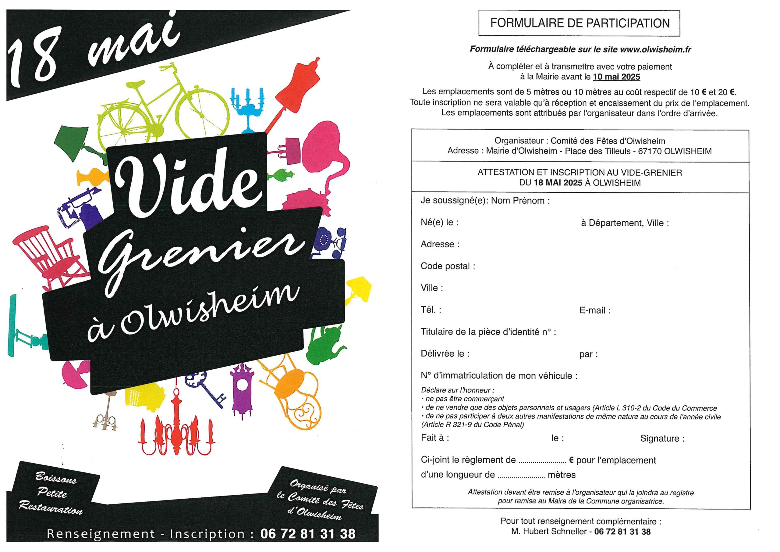Vide grenier à Olwisheim