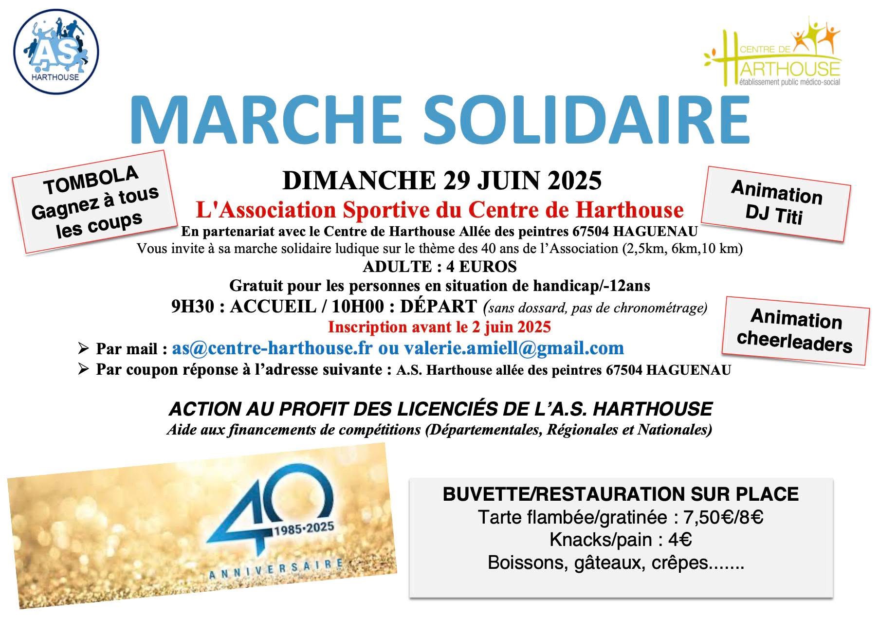 Marche solidaire pour les 40 ans de l’AS Harthouse